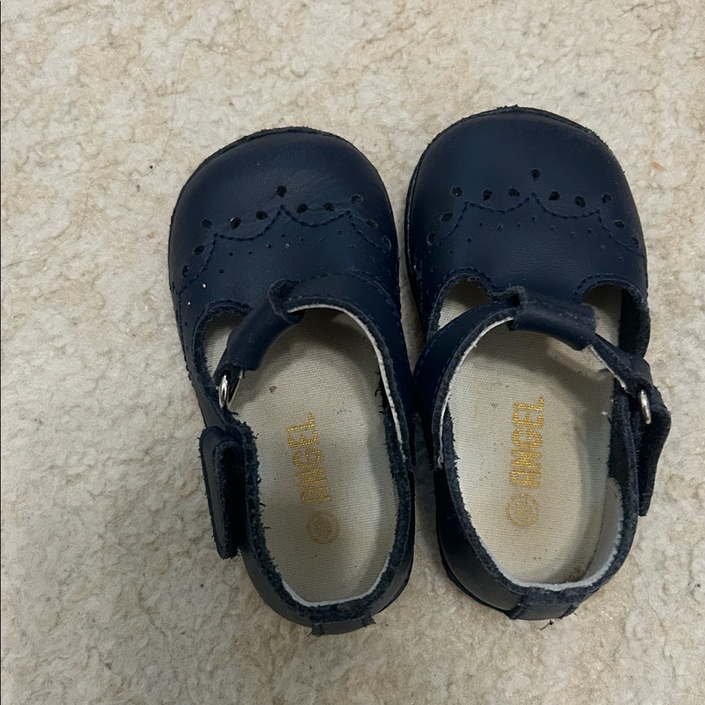 Angel Kids Dark Blue Dress Shoes